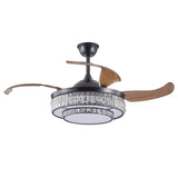 Contemporary LED Retractable Ceiling Fan with Light and Remote Control, Quiet Reversible Motor,4 W1340P184909