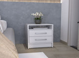 Nightstand 23.6" H, with 2 Drawers and 1 Shelf, White B097P250850