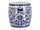 Ceramic Garden Stool, Blue and White Small Side Tabel, D11" x 16" W2078131635