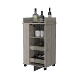 Baltimore Bar Cart with Casters, Glass Door and 2-Side Shelf B200P188866