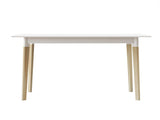 Modern Dining Table 47 Inch Kitchen Table Rectangular Top with Solid Wood Leg-White W112040061