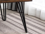 Aryven Industrial Metal Hairpin Design Dining Table, Rustic Dark Pine T2574P165175