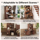 Computer Desk with 90 Degree Rotating Desktop, 43x70 Inch Office Desk with Storage Drawer and N733P279101D