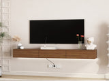 Floating TV Stand Wall Mounted with 16 Color LEDs,67" Modern TV Stand, Floating TV Cabinet W1321P374134
