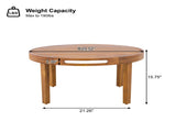 Outdoor Acacia Wood Loveseat & Coffee Table Set with Handwoven Rope, Teak Finish N768P363954T