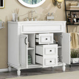 36'' Bathroom Vanity with Top Sink, Modern Bathroom Storage Cabinet with 2 Soft Closing Doors and 2 N710P230231K