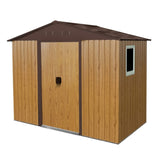 8 ft x 4 ft Outdoor Metal Storage Shed with Window and Metal Foundation for Backyard, Patio, Lawn W540P185273