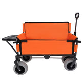 3-in-1 Folding Wagon with Bench Seat & Rear-Mounted Folding Tabletop 500lbs Capacity, 9"x4" Beach W2932P320637