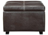 Treasure Upholstered Vinyl and Wood Composite Ottoman in Espresso 18343770
