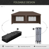 Pop Up Canopy party Tent with 4 Sidewalls 10' x 20' , Coffee-AS Prohibited by 53917092