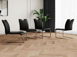 Modern Dining Chairs with Faux Leather Padded Seat Dining Living Room Chairs Upholstered Chair with W210127285