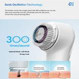 Facial Cleansing Brush, Sonic Facial Brush with 3 Brush Heads for Daily Skin Care, Rechargeable and 28752167