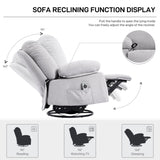 ZNTS Modern Chenille Recliner Chairs Swivel Massage Rocker Recliner with Heat W1692P154175