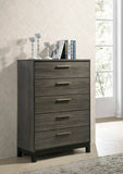 Ioana Antique Grey Finish Wood Bed Room Set, Queen Size Bed, Dresser, Mirror, Night Stand, Chest T2574P202571