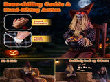 53" Halloween Sitting Scarecrow Animatronic with Jump Scare Motion, Sound Triggered Spooky 44685308