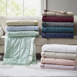 Lightweight Down Alternative Blanket with Satin Trim B03598534
