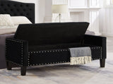 Upholstered Tufted Button Storage Bench with nails trim,Entryway Living Room Soft Padded Seat with 68033882