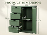 Tall Bathroom Cabinet with 1 Door 4 Drawers Vertical-Slat Finish Storage Cabinet with Lacquered MDF 38072252