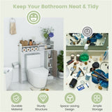 White bathroom cabinet, bathroom storage rack 49442676