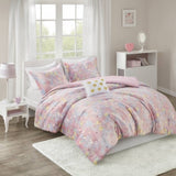 Metallic Printed Plush Comforter Set with Throw Pillow Twin/Twin XL B035P294498
