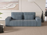 Modern Corduroy Loveseat with 2 Throw Pillows, Soft Double Seat Sofa for Cozy Living Spaces, Ribbed 28375997