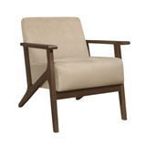 ZNTS Modern Home Furniture 1pc Accent Chair Cushion Seat Back Light Brown Upholstery Solid Wood Frame B011P271915