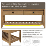Shoe Rack with Cushioned Seat and Drawers, Multipurpose Entryway Storage Bench 17964080