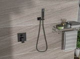 Dual Shower Head - 16 Inch Ceiling Mount Square Shower System with Rough-in Valve, Oil Rubber Bronze W124357674