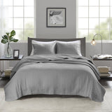 3 Piece Quilt Set Grey King/Cal King B035129039