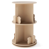 2-Tier Kids Rotating Bookshelf - 360&deg Display for Books/Toys, Bear Baffles Child-Friendly Height, 59781382