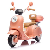 12V Kids Ride On Three-Wheel Electric Motorcycle,2WD,Cool Waterfall Light,Large Storage W1578P235068