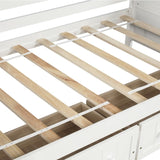 Twin Wooden Daybed with 2 drawers, Sofa Bed for Bedroom Living Room,No Box Spring Needed,White WF192860AAK