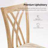 Off-White Dining Chairs Set of 2, Rubberwood Legs with Adjustable Glides, 23"H Chairs, KD Packing, W2896P245771