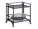 Storage 2 Tier Folding Metal Shelf, Black 70780096