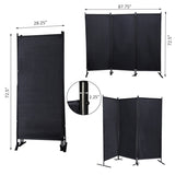 ZNTS 6 Ft Modern Room Divider, 3-Panel Folding Privacy Screen w/ Metal Standing, Portable Wall Partition, W2181P154697