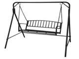 176*128*180cm Flat Top 250kg Garden Iron Swing Frame Black 76269217