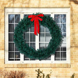 60in Pre-lit Christmas Wreath, Lighted Artificial Xmas Wreath with 220 Warm & Multi-color Lights and 16380976