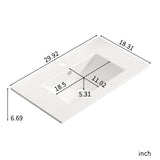 24 inch Bathroom Vessel Sink, Ceramic Bathroom Vanity Sink Top without Overflow, Convenient for W3402P324578