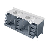 Dark Grey Double Bath Vanity 84 in. W x 22 in. D, with Cultured Marble Top B2731P259154