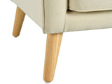 Mid-Century Modern Armchair - Tufted Fabric Accent Chair with Solid Wood Legs for Living Room, N767P419113B
