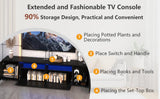 TV Console with Storage Cabinets, Remote, APP Control Long LED TV Stand, Full RGB Color 77609175
