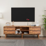 63 Inch TV Stand Features Vintage-style and Bevel Design, TV Stand with Drawers, Entertainment W578P193297