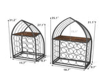 Sailboat Shaped Wine Cabinet Rack, 2 Piece Display Rack, Freestanding Wine Cabinet with Bottle W2167P221167
