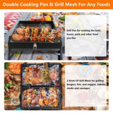 Portable Charcoal Two Side Small BBQ Folding Outdoor Stove Barbecue Smoker with 1Pc 22774928