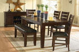 Dark Oak Finish Wooden Bench 1pc Faux Leather Upholstered Seat Simple Dining Furniture B01156368