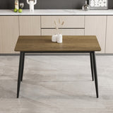 Modern minimalist wood grain tabletop dining table, stylish dining table, kitchen dining table, W1727P229031