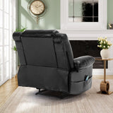 ZNTS Breathable Leather Massage Recliner Chair Manual Living Room Reclining Sofa W1403P156678