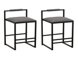 Set of 2 Counter Height Barstools Kitchen Island Stools with Back Modern Armless Metal Legs & PU 86496159