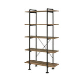Nefo Rustic Oak & Black Finish Bookshelf B2726P252327