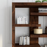 ZNTS Bridgevine Home Sausalito 72 inch high 6-shelf Bookcase, No Assembly Required, Whiskey Finish B108P160199
